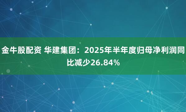 金牛股配资 华建集团：2025年半年度归母净利润同比减少26.84%