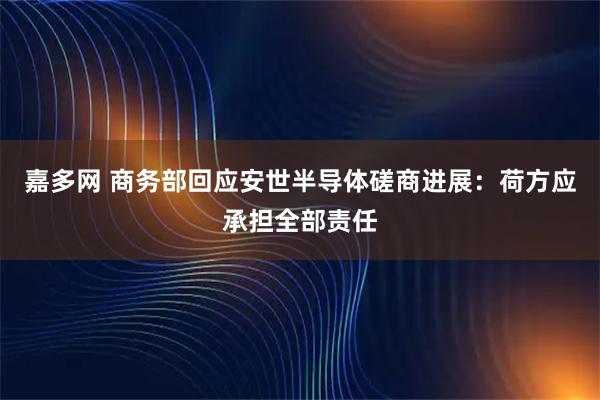 嘉多网 商务部回应安世半导体磋商进展：荷方应承担全部责任