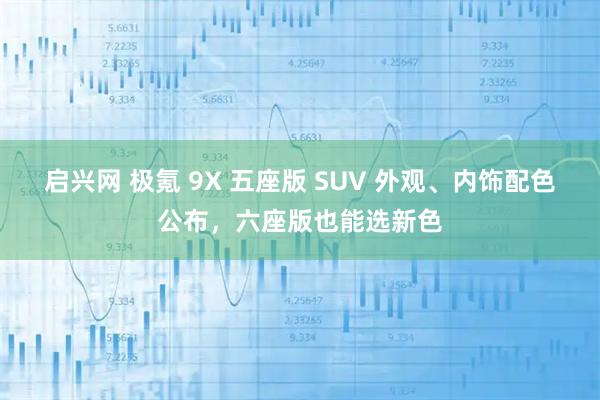 启兴网 极氪 9X 五座版 SUV 外观、内饰配色公布，六座版也能选新色